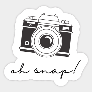 Camera, Oh snap t-shirt. Travel and adventures Sticker